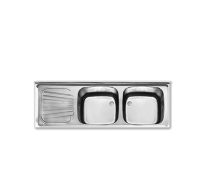 سینک صنعتی دو لگن سایز 200×65 اخوان مدل S17